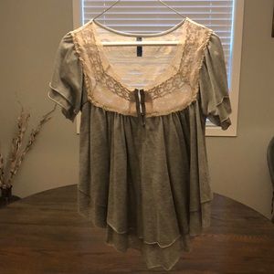 Free people laced grey tunic
